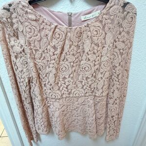Elegant Lace Blouse in Blush